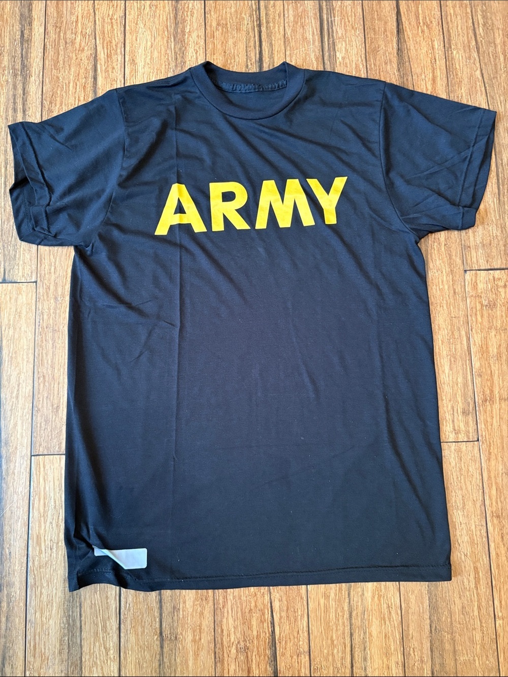 US Army PT Shirt Black Mens Short Sleeved Military